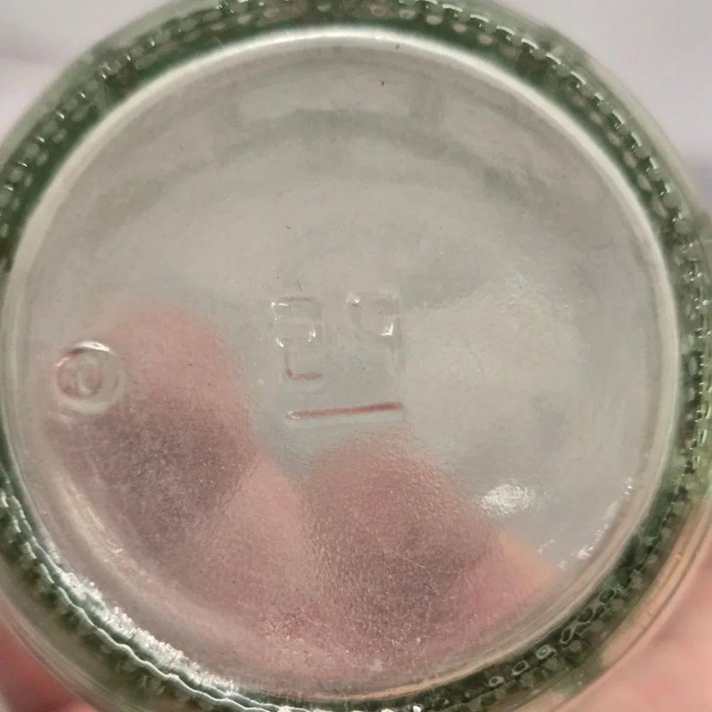 Vintage Dimpled Glass Beer Mug Clear Green Tint Paneled Tankard 4.5 Inch